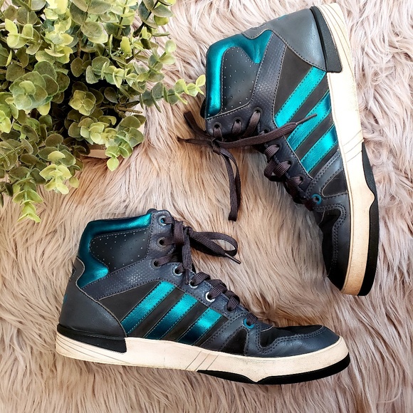 green and white adidas high tops